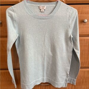 J. Crew Sky Light Blue Teddie Crewneck Sweater